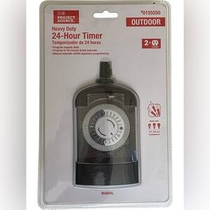 Project Source 24-Hour Timer Outdoor 30 Minute Program Intervals NEW